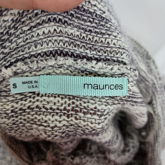 MAURICES Western Knit Fall Cozy Purple White Cowl Neck Sweater (#397) - Picture 2 of 10